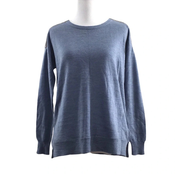 J. Crew Sweaters - J. Crew Gray Merino Wool Shoulder Zip‎ Sweater Womens XS Pullover